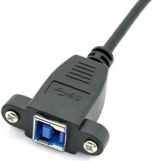 Alt view image 6 of 7 - USB 3.0 Back Panel Mount B Type Female To Right Angled 90 Degree B Type Male Extension cable 0.5m U3-288-0.5M