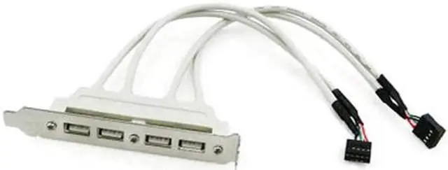 Alt view image 2 of 4 - PCI 4 PORTS USB 2.0 Female Screw to Motherboard 9p header cable with bracket U2-144