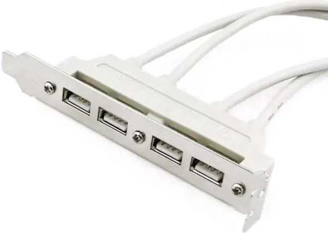 Alt view image 3 of 4 - PCI 4 PORTS USB 2.0 Female Screw to Motherboard 9p header cable with bracket U2-144