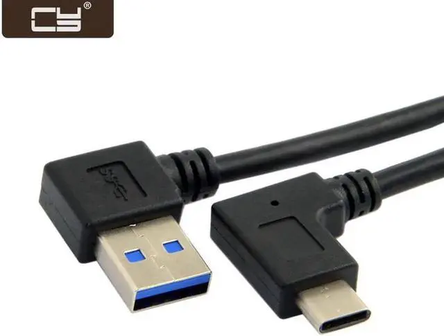 Alt view image 5 of 5 - Reversible USB 3.1 USB-C Angled to 90 Degree Right Angled USB 3.0 Cable for Macbook & Tablet & Mobile Phone UC-349-RI