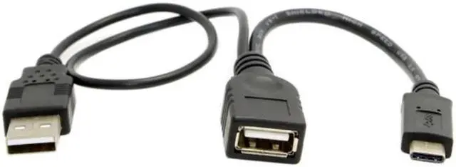 Alt view image 5 of 5 - USB-C Type-C USB 3.1 to USB 2.0 Female OTG Data Cable with Power for Cell Phone & Tablet & Laptop & Macbook Pro UC-001-BK