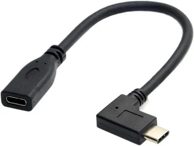 Alt view image 3 of 5 - 90 Degree Right Angled USB-C USB 3.1 Type C Male to Female Extension Data Cable for Macbook Tablet 20cm UC-218-RI-0.2M