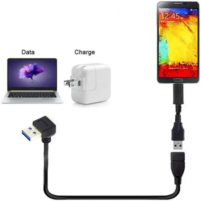 Alt view image 5 of 5 - Up Angled USB 3.0 Type-A Male to USB 3.0 Type-A Female Extension Cable 20cm 5Gbps 90 Degree U3-036-UP