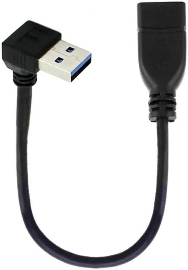 Alt view image 3 of 5 - Up Angled USB 3.0 Type-A Male to USB 3.0 Type-A Female Extension Cable 20cm 5Gbps 90 Degree U3-036-UP