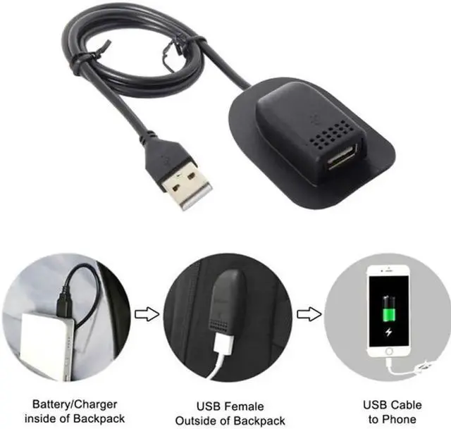 Alt view image 3 of 7 - Backpack USB Charging Cable Practical Convenient Outdoor Travel Camping External U2-013