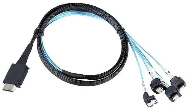 Alt view image 5 of 5 - OCuLink PCl-Express SAS SFF-86l1 4i to SATA 7P90-degree Server Hard Disk Cable