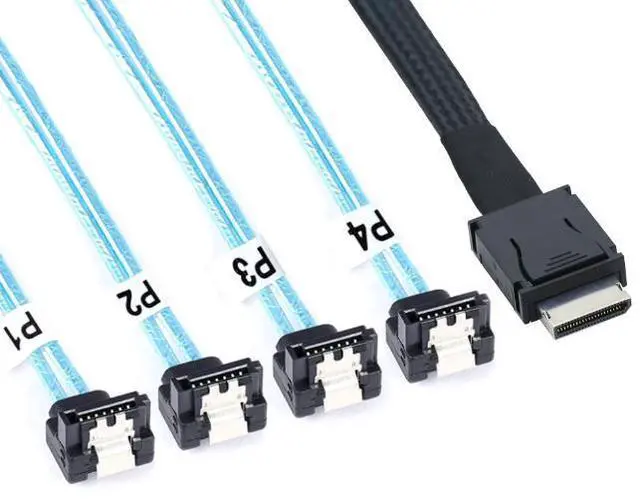 Main image of OCuLink PCl-Express SAS SFF-86l1 4i to SATA 7P90-degree Server Hard Disk Cable