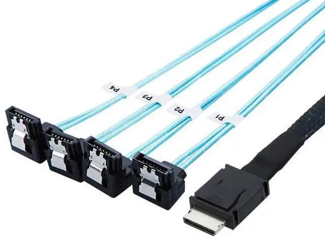 Alt view image 2 of 5 - OCuLink PCl-Express SAS SFF-86l1 4i to SATA 7P90-degree Server Hard Disk Cable