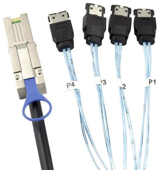 Alt view image 2 of 5 - MINI SAS HD SFF-808826P to 4X E-SATA 7P Motherboard Server Hard Disk Connection Cable
