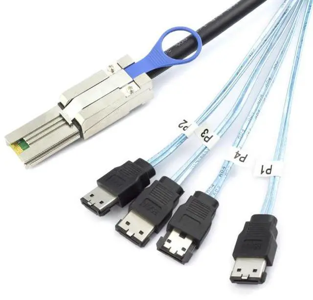 Alt view image 5 of 5 - MINI SAS HD SFF-808826P to 4X E-SATA 7P Motherboard Server Hard Disk Connection Cable