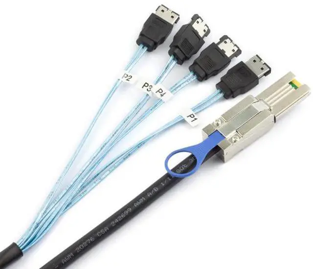 Alt view image 4 of 5 - MINI SAS HD SFF-808826P to 4X E-SATA 7P Motherboard Server Hard Disk Connection Cable