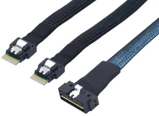 Main image of PCIE SlimSAS LP Low profile SFF-865481l-to-2 SFF-8654 4l-wire hamess 0.8m