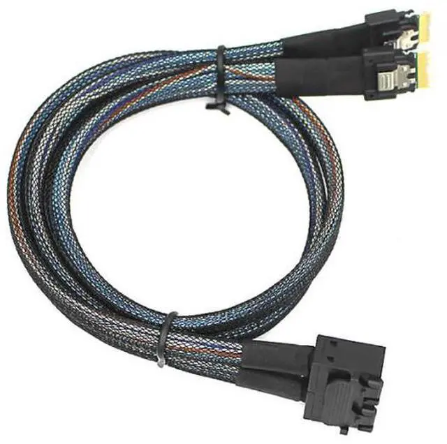 Alt view image 3 of 5 - MINI SAS HD SFF-8643 8I to 2X Slimline SAS SFF-8654 4I connection cable