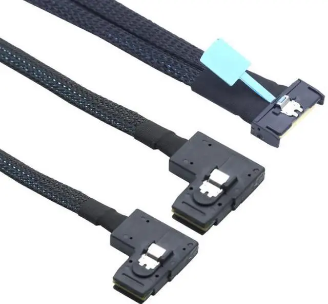 Main image of PCIE Gen5 MCIO8X8i to2MINI SAS SFF-8087 Right-Angle Server Adapter Cable