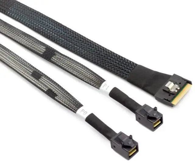 Alt view image 5 of 5 - MINl SlimSAS SFF-8654 Anti-Slip 8i 4.0 to 2X SAS HD 8643 Server Wiring 0.8m