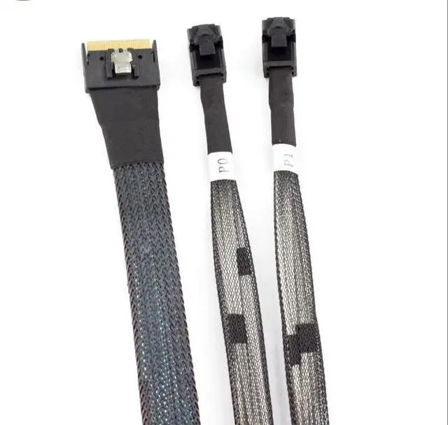 Alt view image 2 of 5 - MINl SlimSAS SFF-8654 Anti-Slip 8i 4.0 to 2X SAS HD 8643 Server Wiring 0.8m