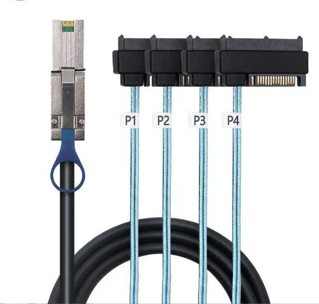Alt view image 4 of 5 - MINl SAS HD SFF-808826Pto 4x SAS 8482One-Stop Server Conversion Cable