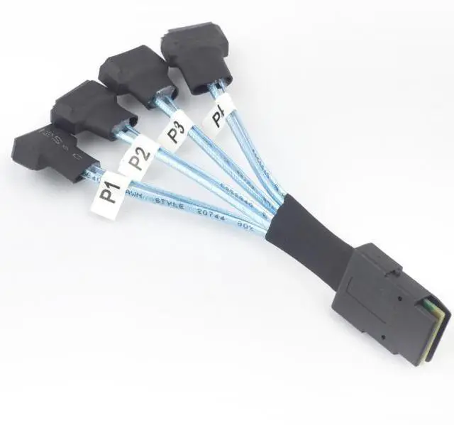 Alt view image 3 of 5 - MlNl SAS 8087 to 4X SATA 7P internal high-speed connection cable for server machine