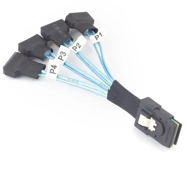 Alt view image 2 of 5 - MlNl SAS 8087 to 4X SATA 7P internal high-speed connection cable for server machine