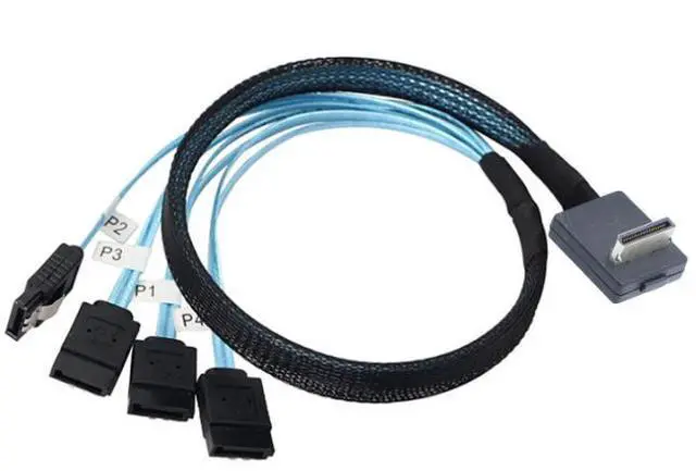 Main image of OCuLink PCl-Express SAS SFF-8611 4-port 90-degree to 4X SATA 7P connection cable