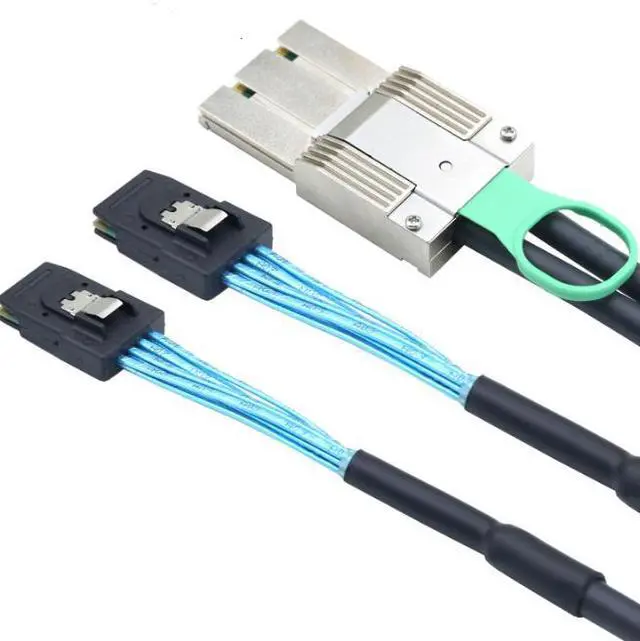 Alt view image 3 of 5 - PCIE MINl SAS SFF-8088 8XI/O 68P to2 SAS 8087 36P 4X connection cables 2m