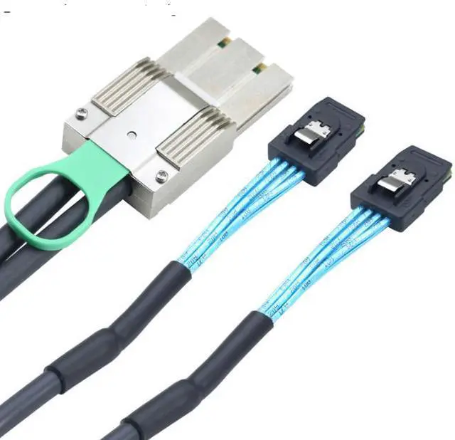 Alt view image 4 of 5 - PCIE MINl SAS SFF-8088 8XI/O 68P to2 SAS 8087 36P 4X connection cables 2m