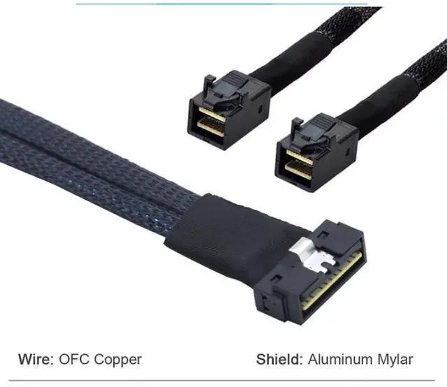 Alt view image 3 of 5 - PCIE Slimline LP Low profile SFF-8654 with 2SFF-8643 connection lines for 81 ports 1m
