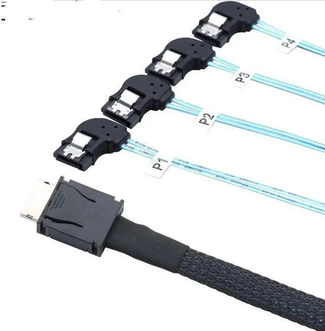 Alt view image 2 of 5 - OCuLink PCl-Express SAS SFF-86l1 4i to SATA 7P Left-Arc Server Hard Disk Cable