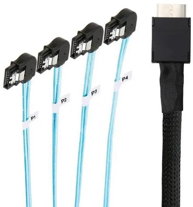 Main image of OCuLink PCl-Express SAS SFF-86l1 4i to SATA 7P Left-Arc Server Hard Disk Cable