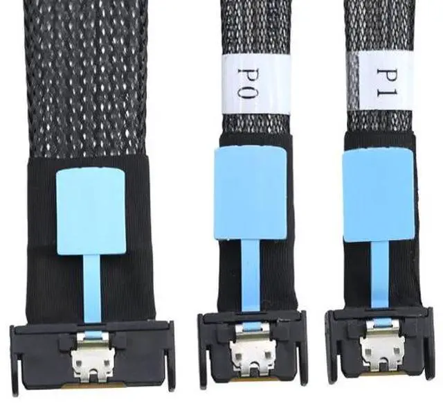 Alt view image 3 of 5 - GEN5 Slimline MCIO 8i 5.0 SFF-8654 with 8I connection to 2 MCIO SFF-8654 4I lines