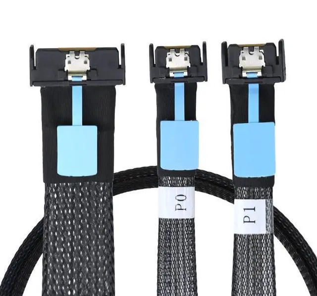 Main image of GEN5 Slimline MCIO 8i 5.0 SFF-8654 with 8I connection to 2 MCIO SFF-8654 4I lines