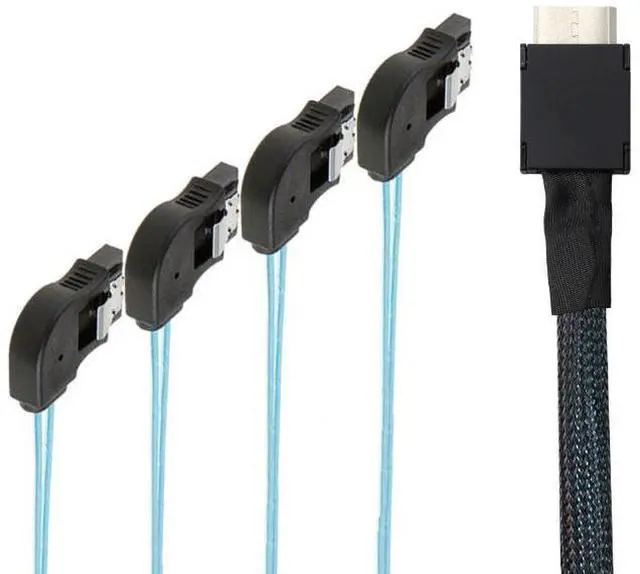 Alt view image 2 of 5 - OCuLink PCl-Express SAS SFF-86l1 4i to SATA 7P Right-Angle Server Hard Disk Cable