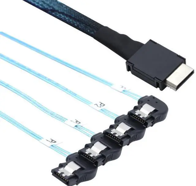 Alt view image 3 of 5 - OCuLink PCl-Express SAS SFF-86l1 4i to SATA 7P Right-Angle Server Hard Disk Cable