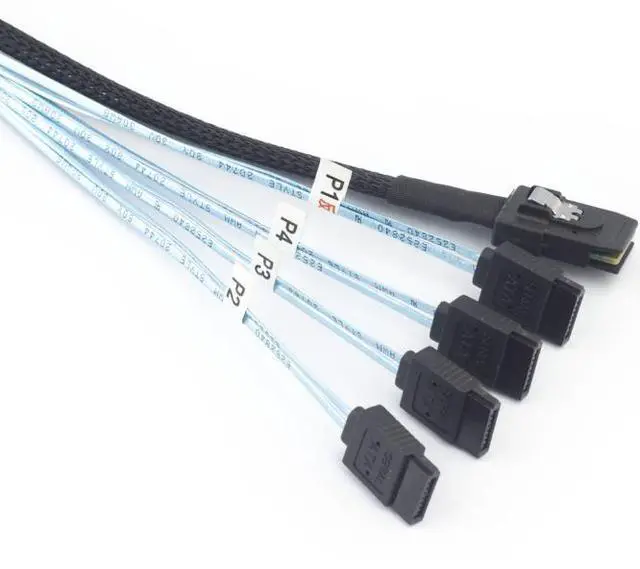 Alt view image 4 of 5 - SAS 8087 to 4X SATA without snap-on terminals -Internal high-speed connection cable for server1Cw10