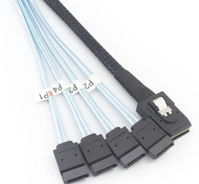 Alt view image 3 of 5 - SAS 8087 to 4X SATA without snap-on terminals -Internal high-speed connection cable for server1Cw10