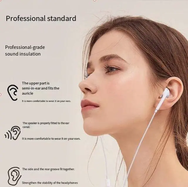 Alt view image 4 of 5 - 15th generation USB-C wired headphones are compatible withiPhone I7 Pro Max and Apple 16in-ear Type-C earphones,
