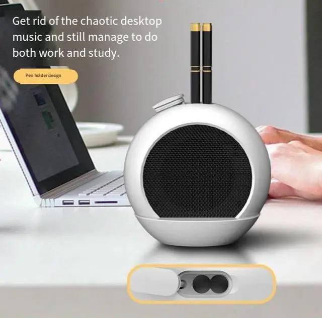 Alt view image 2 of 6 - Wireless Bluetooth speaker, multi-functional alarm clock, clock, thermometer, digital display mobile phone stand, subwoofer, audio system black