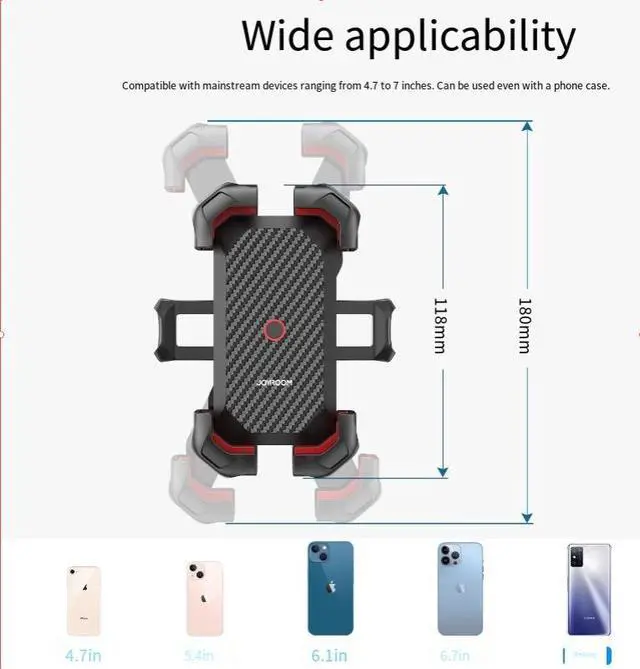 Alt view image 4 of 5 - New outdoor mobile phone bike lazy support 4. 7-7 inches motorcycle fixing bracket universal type Black bicycle