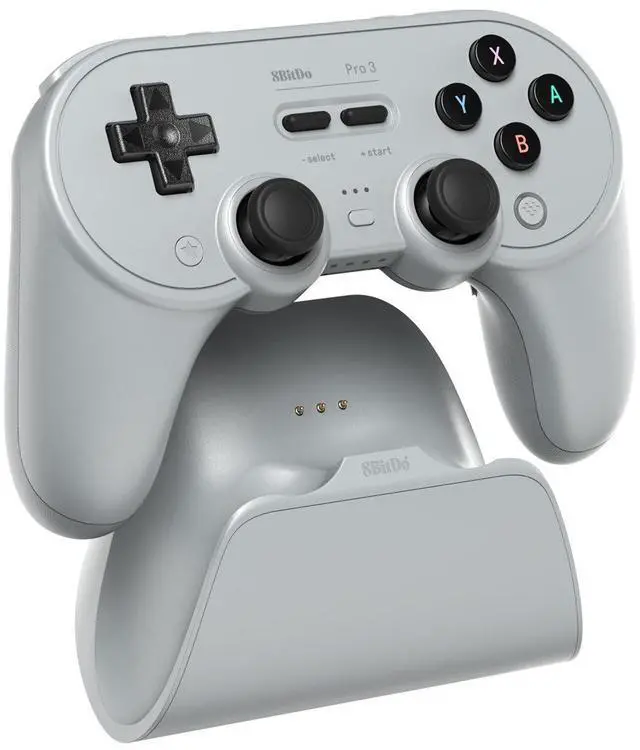 Alt view image 3 of 6 - Pro 3 Wireless Bluetooth Grip Controller TMR Joystick Switch 2/PC/Steam Android purple