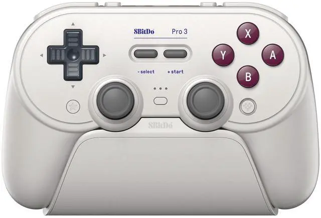 Alt view image 2 of 6 - Pro 3 Wireless Bluetooth Grip Controller TMR Joystick Switch 2/PC/Steam Android purple