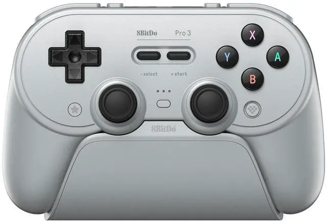 Alt view image 4 of 6 - Pro 3 Wireless Bluetooth Grip Controller TMR Joystick Switch 2/PC/Steam Android purple