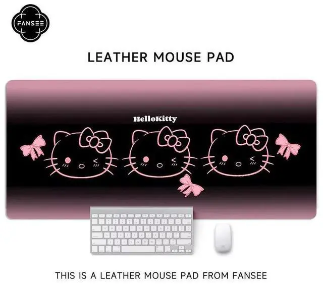 Main image of Kitty Cat mouse pad - Extra large,simple,cute,girls' cartoon custom computer keyboard deskpad -Large size,
dirt-resistant 4mm 1000x500mm