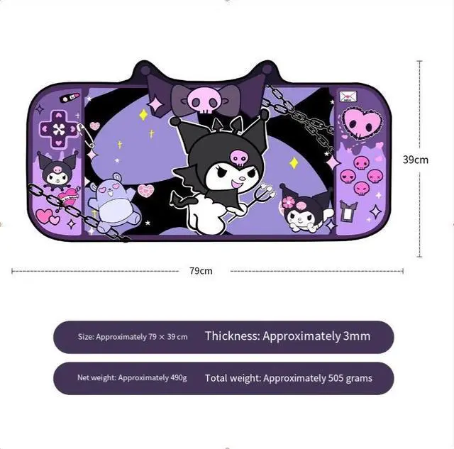 Main image of JVFYI Alienware Cute Kuromi Mouse Pad for Large-scale E-sports Gaming Keyboard Pad - Wind Cartoon Office Desk Pad with Edge Locking - 31.1 x 15.75 inches