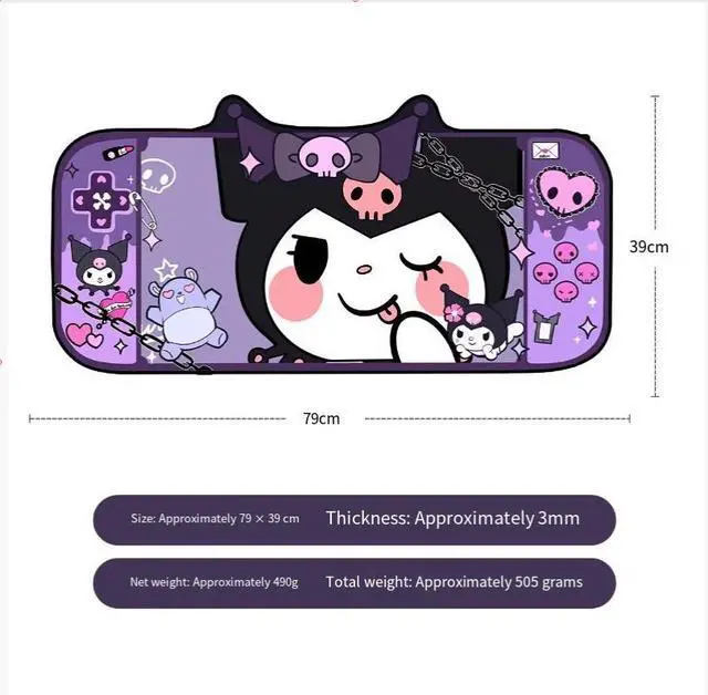 Main image of JVFYI Alienware Cute Kuromi Mouse Pad for Large-scale E-sports Gaming Keyboard Pad - Wind Cartoon Office Desk Pad with Edge Locking - 31.1 x 15.75 inches 9