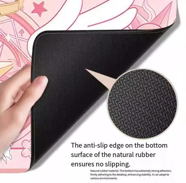 Alt view image 5 of 5 - JVFYI Cute little bear alien mouse pad - oversized cartoon girls' computer desk pad - large-sized office desktop mat - keyboard pad - 31.5 × 15.7 inches