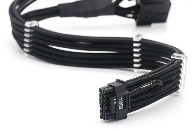 Main image of JVFYI 4090 graphics card power supply cable PCIE 5.0 12+4 to 4*8Pin 16AWG nylon braided wire