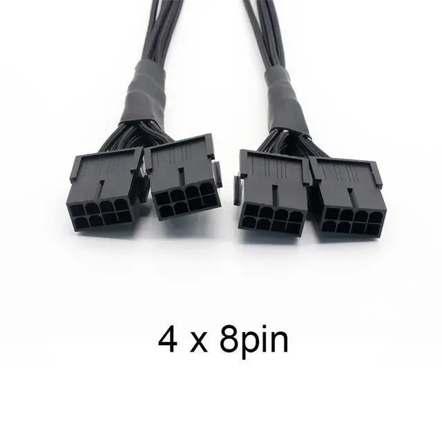 Alt view image 2 of 5 - JVFYI 4090 graphics card power supply cable PCIE 5.0 12+4 to 4*8Pin 16AWG nylon braided wire