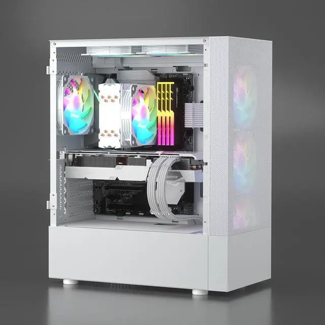 Alt view image 3 of 7 - JVFYI 18AWG nylon woven mesh 4-piece set motherboard 24-pin graphics card CPU 8P power supply cable Grey