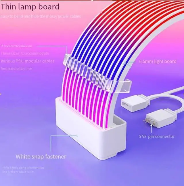 Alt view image 2 of 6 - JVFYI Godlight synchronous ARGB soft light panel - Power lines of motherboard and graphics card glow