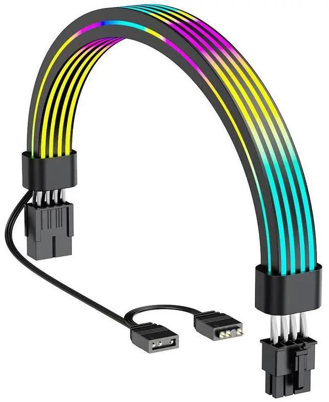 Main image of JVFYI ARGB graphics card single 8-pin neon-colored extension cable PCIe power cable vibrant color
Including a head with a diameter of 340mm